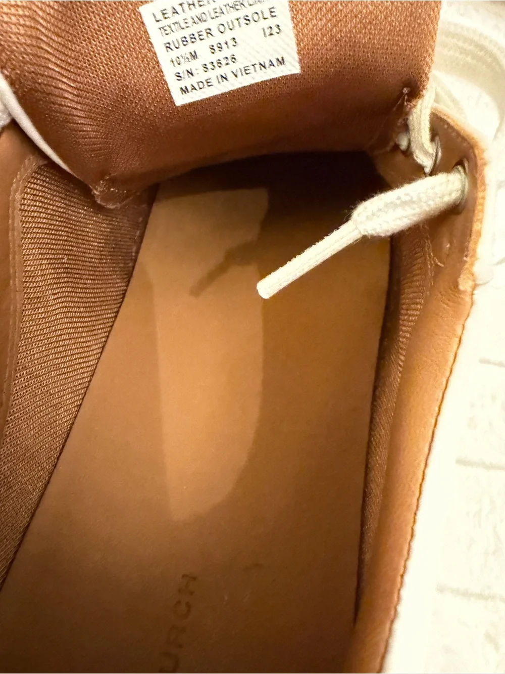 Tory Burch Cream & Tan Leather Suede Sneakers